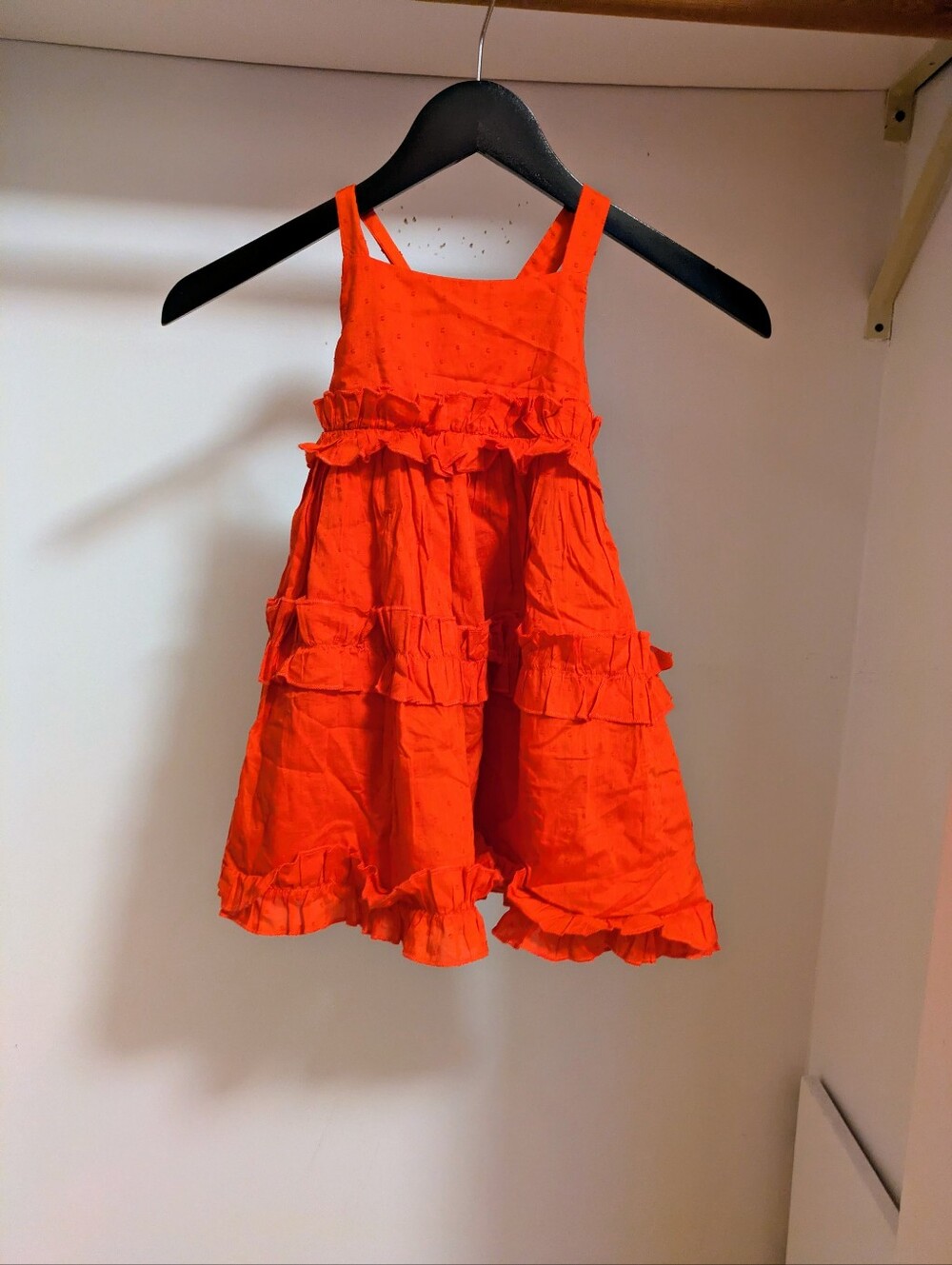 NWT Cupcakes and Cashmere Girl’s ruffle tiered sleeveless sundress red/orange  s
